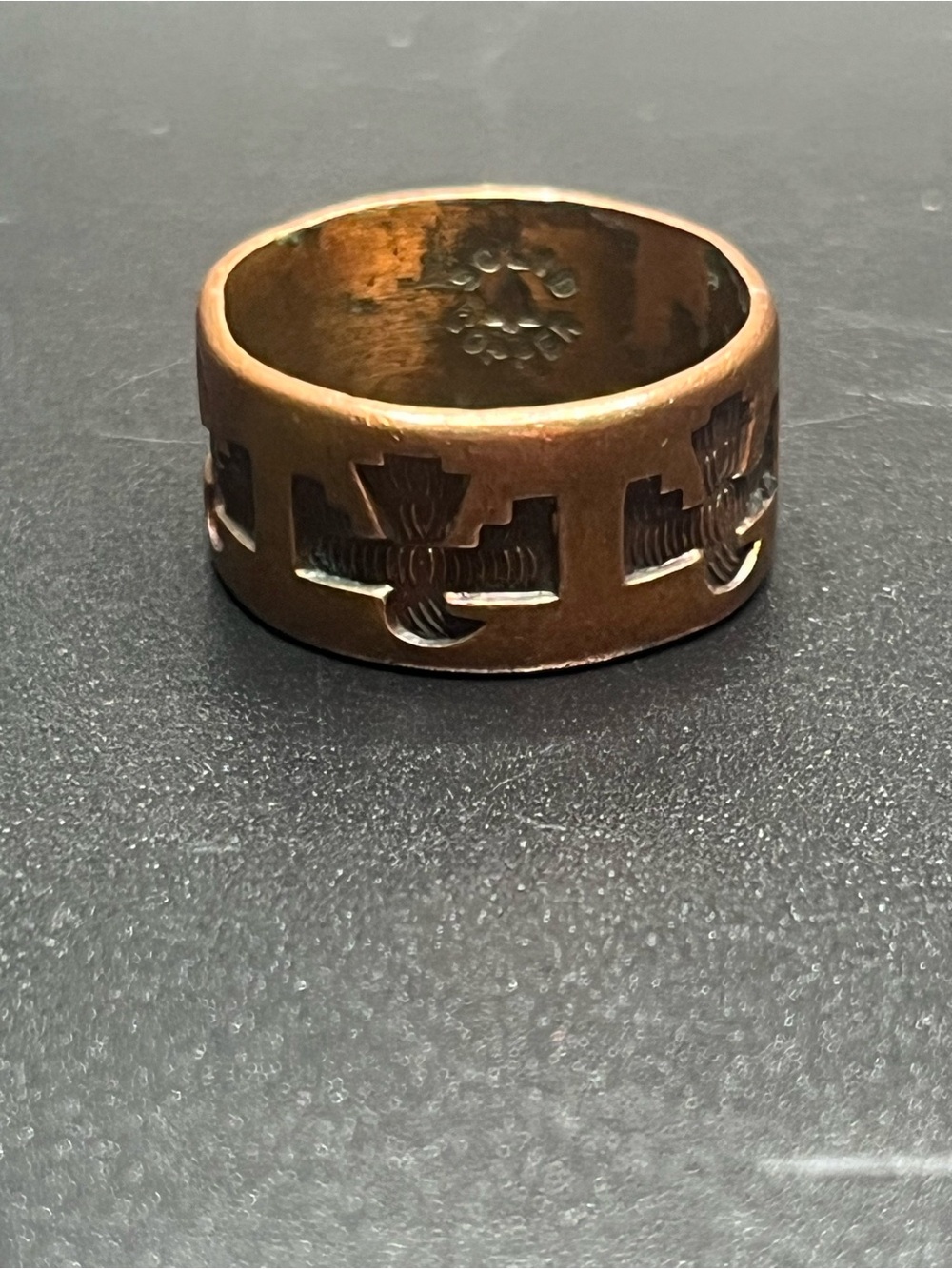 Copper ring marked solid copper inside. Vintage 70’s thunderbird ring - Picture 2 of 7